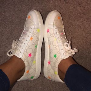 Authentic White/neon star Gucci sneakers